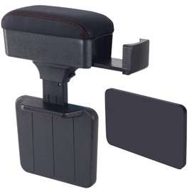 Rupse Car Armrest Box, Centre Console Armrest Hidden Storage Box with Drink Holder, Car Armrest Extender Adjustable Armrests Storage Box
