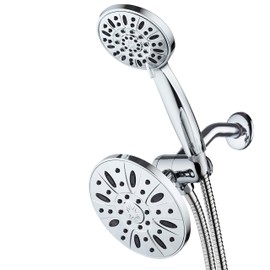 AquaDance Premium High Pressure 3-Way Rainfall Combo Combines The Best of Both Worlds-Enjoy Luxurious Rain Showerhead and 6-Setting Hand Held Shower Separately or Together, Chrome