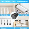 Small Tension Rod Black Spring Curtain Rod No Drilling Spring