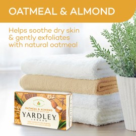 Yardley London Yardley London Nourishing Bath Soap Bar Oatmeal & Almond, Helps Soothe Dry Skin & Gently Exfoliates with Natural Oatmeal, 4.0 oz Bath Bar, 1 Soap Bar