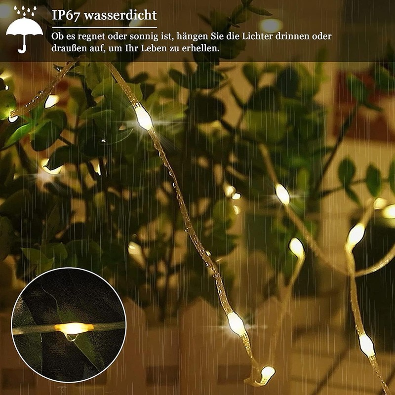 Qillnyy 220 LEDs String Lights Outdoor Indoor 25M 8 Modes