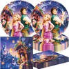 40pcs Rapunzel Birthday Party Supplies Pack Includes，for Rapunzel party supplies