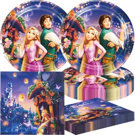 40pcs Rapunzel Birthday Party Supplies Pack Includes，for Rapunzel party supplies