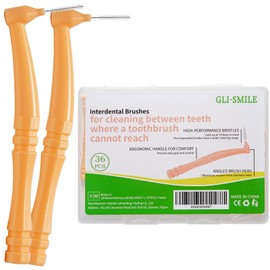 Cepillos interdentales en ángulo, púas de cepillo para polvo dental en ángulo para limpieza profunda de dientes, cepillos de ortodoncia para frenos, cerdas trapezoidales suaves, diámetro de paso 0.8