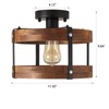 Rustic Farmhouse Wood Flush Mount Ceiling Light Fixture 1 Light