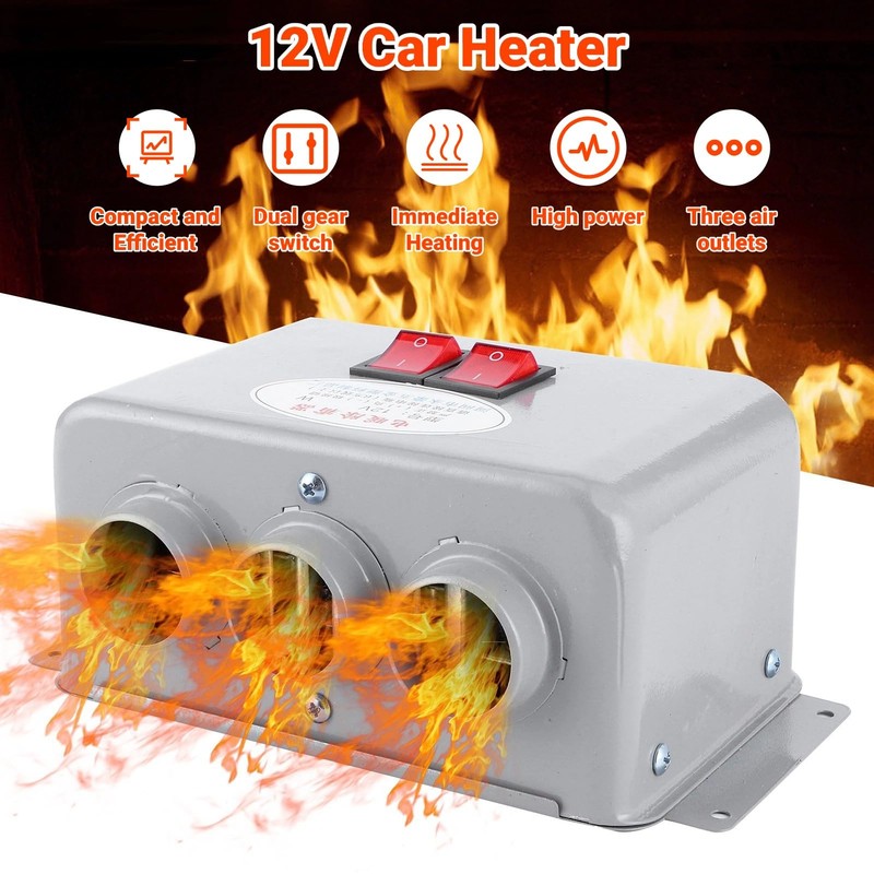 Portable Heater for Car 3 Hole 600W-800W Fast Heating Winter