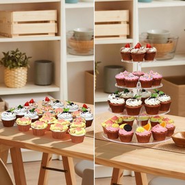 Cupcake-Ständer mit 4 Etagen, Premium-Kuchen-Dessert-Halter, wiederverwendbarer Acryl-Cupcake-Turm, Display, Candy Bar, Hochzeit, Geburtstag, Babyparty, Party, Events