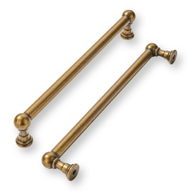 khtumeware 10 Pack 10 Inch Hole Center Antique Brass Cabinet Pulls Heavy Duty Solid Cabinet Handles cabinets Dressers Kitchens Handles Bathroom cabinets