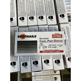 SPOTNAILS Galvanized Chisel Point Staples - 87003 - 3/16” Length - Pack of 10000