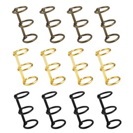 0XBIT Book Binding Rings, Pack of 12 Ring Binder Rings, 3 Colours Ring Binder Metal, 15 mm Inner Diameter Ring Binding Book Rings for Offices, Schools, Home