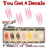 4 Ripped Claw Marks 6'' Solid Pink Vinyl Sticker Decals