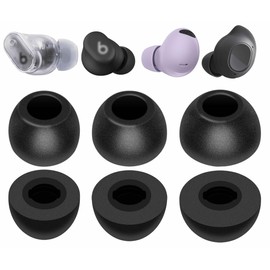 IiEXCEL 3 Pairs Galaxy Buds FE Memory Foam Ear Tips, Replacement S/M/L Comfortable Accessories Compatible with Beats Studio Buds + / Fit Pro/Solo Buds/Studio Buds - Black