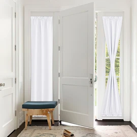 PONY DANCE Side Door Window Curtain - Front Door Drape for Small Window, Privacy Shades for Sidelight Curtains, Thermal Insulated Covering, W12 X L72, Pure White, 1 Panel
