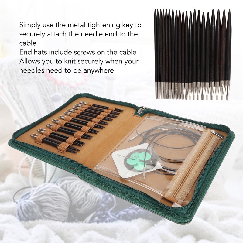 Interchangeable Circular Knitting Needles Set with 10 Different Size Crochet