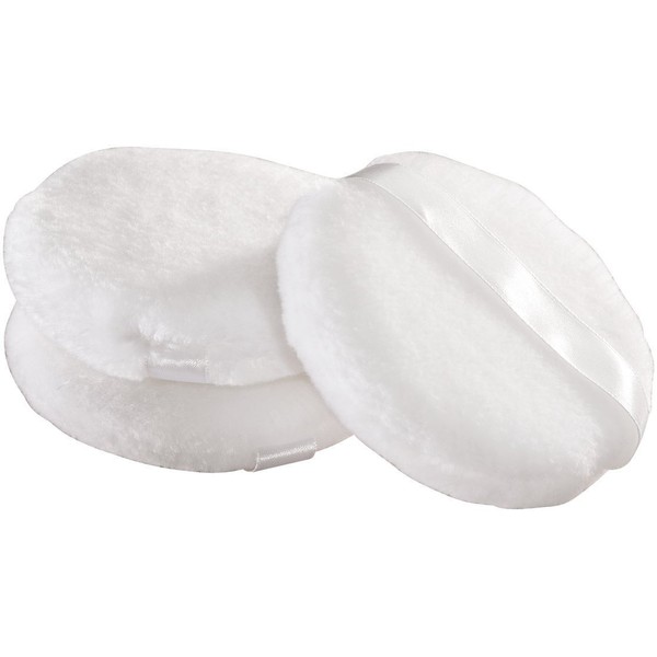 Pack of 3 Round Body Face Makeup Cosmetic Loose Powder Puff Soft Sponge (White)