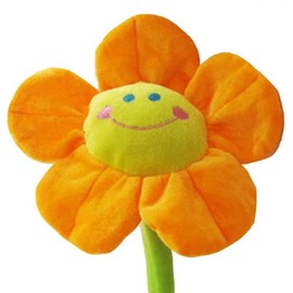 Justkeji Stuffed Artifical Flower,Plush Sunflower Bouquet with Bendable Stems, Stuffed Flower Home Decoration for Wedding Party Birthday Christmas (18 Inch, Orange)