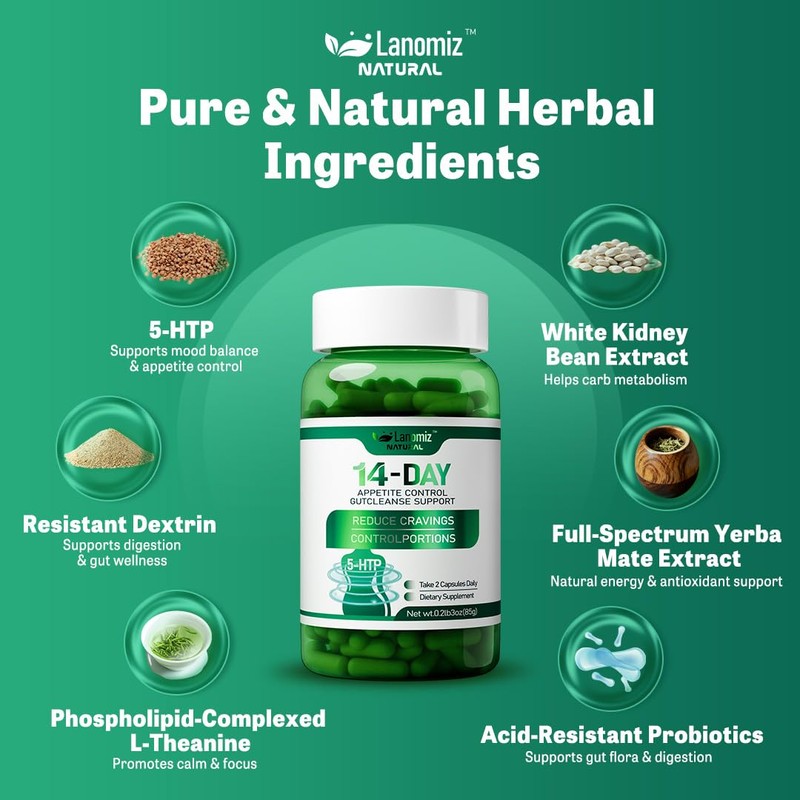 Lanomiz 14DAY Appetite & Craving Control Gut Health Complex Featuring