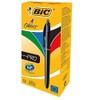 BIC 4 Colours Pro Retractable Ballpoint Pens, Multicolor, Box of 6