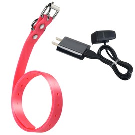 KELEFET Charging Clip Charger for Garmin TT15Mini T5Mini TB10 PT10 PT6 for 3/4-Inch Dog Waterproof Collar Strap Anti-Odor Durable Adjustable TPU S/M/L Sizes Pink 27 Inches