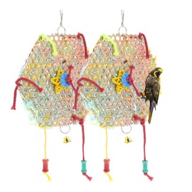 RENEWREVITAL 2 Pcs Bird Parrot Toys, Bird Hanging Foraging Shredder Toys, Bird Toys, Bird Cage Accessories, Cage Toys for Cockatiel Parakeet Parrot