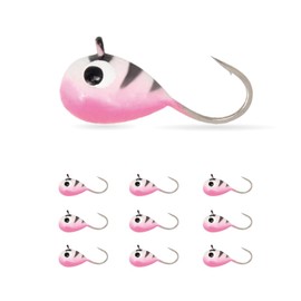 MUUNN 10Pack Tungsten Ice Fishing Jigs, Glow Tungsten Jigs for Panfish Teardrop Ice Jigs Tungsten,HP14(5mm)
