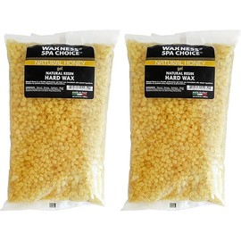 Waxness Spa Choice Natural Honey Gel Hard Wax Beads 2.2 lb / 1 kg Pack of 2
