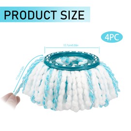 Sprifityy Set of 4 Replacement Heads, Floor Mop Replacement Cover, 2 Fibre System, for Leifheit Clean Twist/Leifheit Clean Twist M Disc Mop Micro Set, Efficient Water Absorption, Strong