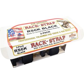 2 Pack, Rack Strap, The Original American Made Ladder Rack Tie-Downs, Round Mounting Bracket, RS6K Ladder Rack T-Downs, Black 1 3/4 Inch Diameter Round Mounting Bracket, Bolt Hardware Included
