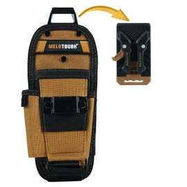 MELOTOUGH Small Tool Pouch with Quick Release Belt Clip,Clip On Tool Belt Pouch with Electrician Tapemeasure Clip, Mini Work Organizer Tool Holster and Knife Tool Holder Pouch（Khaki）