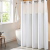 River Dream White Fabric Shower Curtain Set, Cotton Blend, Waffle