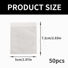 50 Pcs Muslin Bags, Spice Bouquet Garni Bags Seasoning for Cooking, Spices Storage, Loose Tea and Coffe