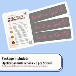 KATINAT Trust in God Rearview Mirror Sticker, Pink Car Accessories for Women, Car Decals for Women, Rearview Mirror Accessories, Trust in God Stickers for Car Truck Laptop, Rearview Mirror Decal