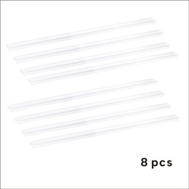 8PCS Clear Rigid Plastic Slip On Cabinet Door Protector, Works for 3/4" Cabinet Door Thickness, 16.5" Length, Edge Guard for Protecting Kitchen Cabinets Stool Foot Rails (16.5 inches)