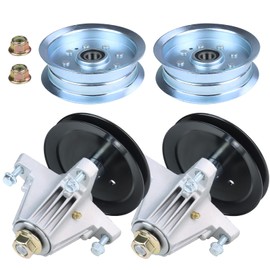 GUSUHAWK 2 Pack 918-06991 Spindle Assembly with 756-05034A Idler Pulley for Craftsman T1000, T1200, Troy Bilt Bronco 42" x Auto, Pony 42" T, Pony 42" X, Huskee LT4200 Lawn Tractors