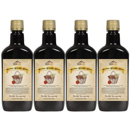 MOUNTAIN ESSENTIALS Natural Wellness Recipe Apple Cider Vinegar with Elderberry Juice Liquid Complex 25 oz | Natural Tonic Detox & Energize Body | Organic Wildcrafted Herbs & Spices Pack of 4