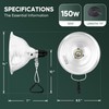 Healsmart 8.5" Clamp Light Socket, 150-Watt Maximum with 6 Feet