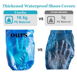 Yuzrbu 50 Pcs (25 Pairs) Disposable Thicker Boot and Shoe Covers 19 inch Tall Extra Large Waterproof Anti-Slip Overshoe