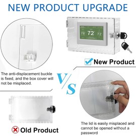 Universal Thermostat Lock Box with Key,Large Clear Thermostat Cover for Thermostat on Wall,Thermostat Guard,Thermostat Guard for Thermostat on Wall Fits Thermostats 7H x 4.5W inches or Smaller, White