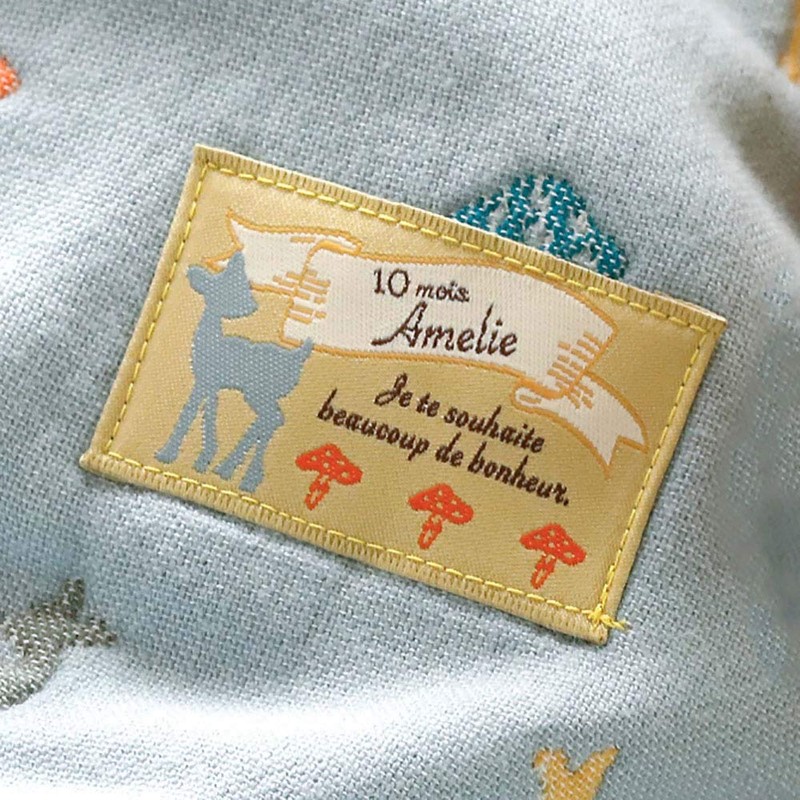 10mois (10mois) Amelie Fukufuku Gauze (6-ply Gauze), Mini Size, Blue