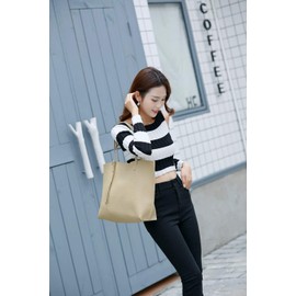 Women's Soft Leather Tote Shoulder Bag Big Capacity Tassel Handbag