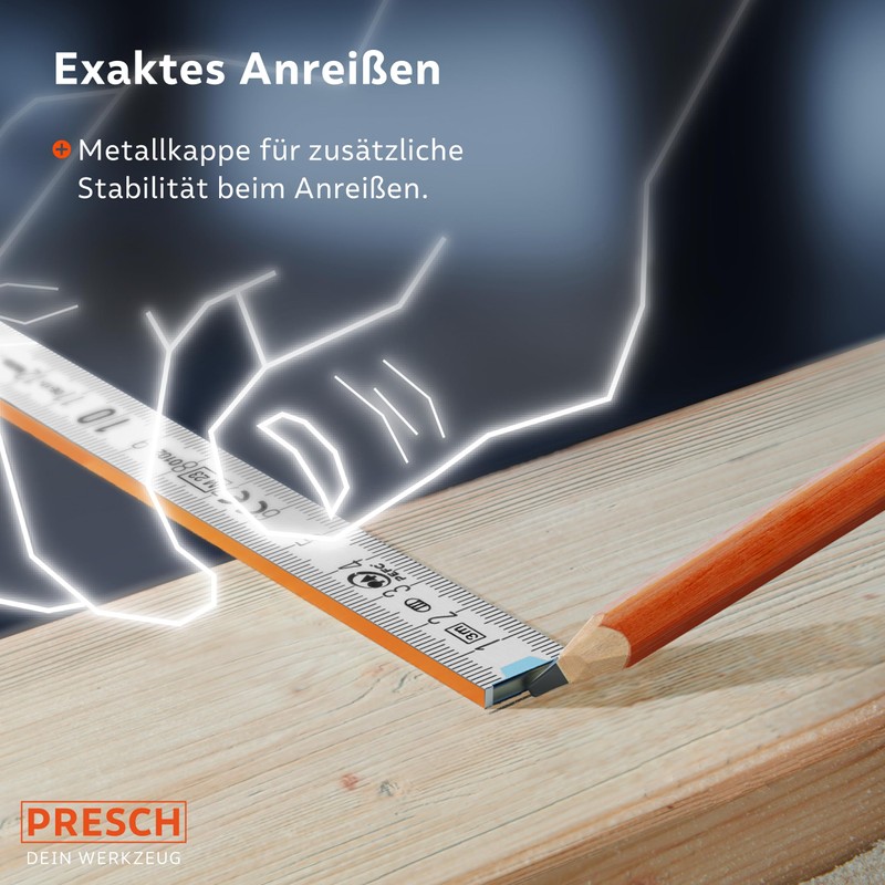 Presch Folding Ruler 3 m with Angle Function – Wood
