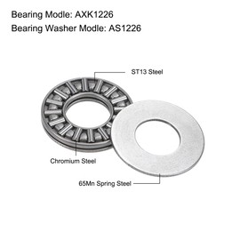 sourcing map AXK1226 Thrust Needle Roller Bearings with Washers 12mm Bore 26mm OD 2mm Width 4pcs