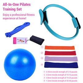 Pilates Equipment for Home Workouts Pilates Ring and Ball Set sistance Bands & Mo Perfect for Home Pilates Equipment
