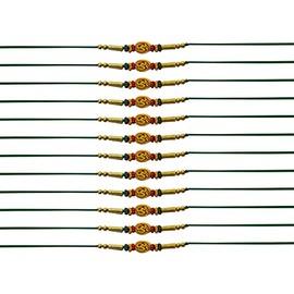 Generic_ Set of 12 Om Design Rakhi Thread, Raksha Bandhan Gift for Your Brother, Vary Color and Multi Design