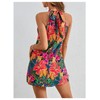 Floerns Women's Sleeveless Floral Print Sundress Halter Neck A Line