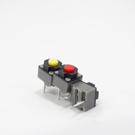 5Pcs Mute Button 6x6x7.3mm Square Switch Silent Switch Button Micro 10 Million Mouse Micro (Gray, Black, Red)