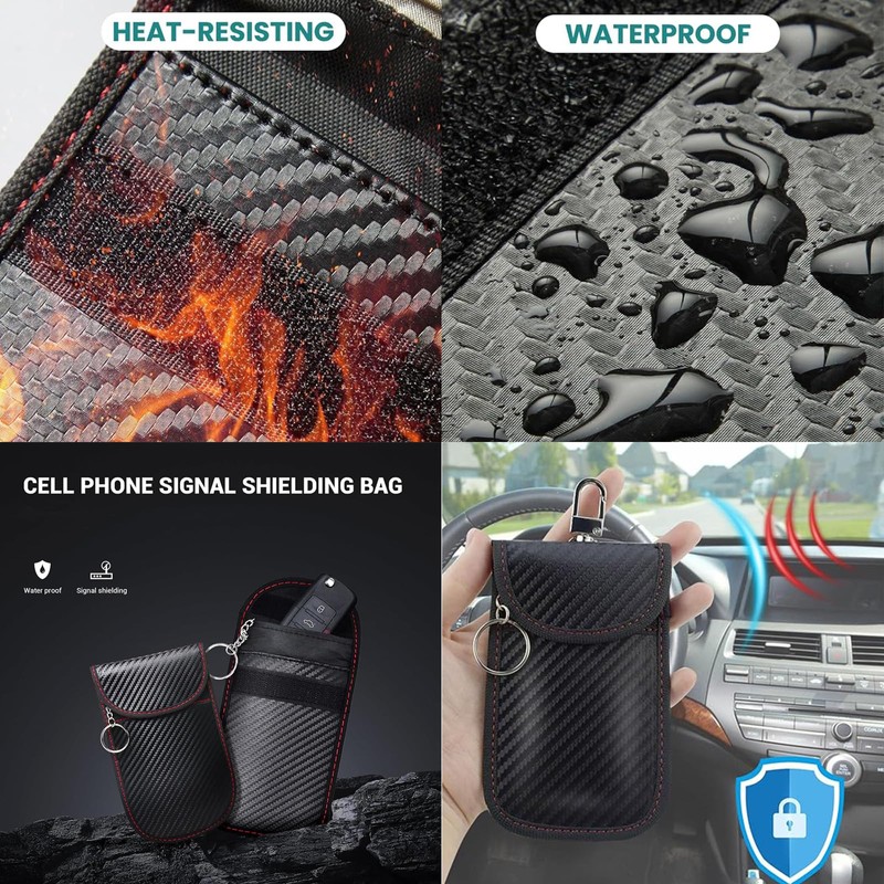 QUALDESN 2 PCS Faraday Pouch for Car Keys, Car Key