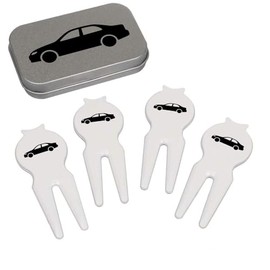 Azeeda 'Car Silhouette' Golf Divot Tool/Repair Fork Gift Set (GO00072055)