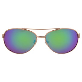 Islander Eyes Bali Polarized Fashion Sunglasses for Men or Women (Gold/Green Mirror, One Size)