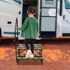 YIYIBYUS 3 Step RV Stairs with Handrail Ladder Hot Tub